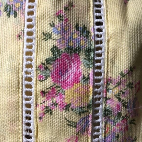 LAURA ASHLEY YELLOW FLORAL SLEEVELESS COTTON DRESS SCALLOP HEM FLOWER GIRL 6X - Picture 3 of 15
